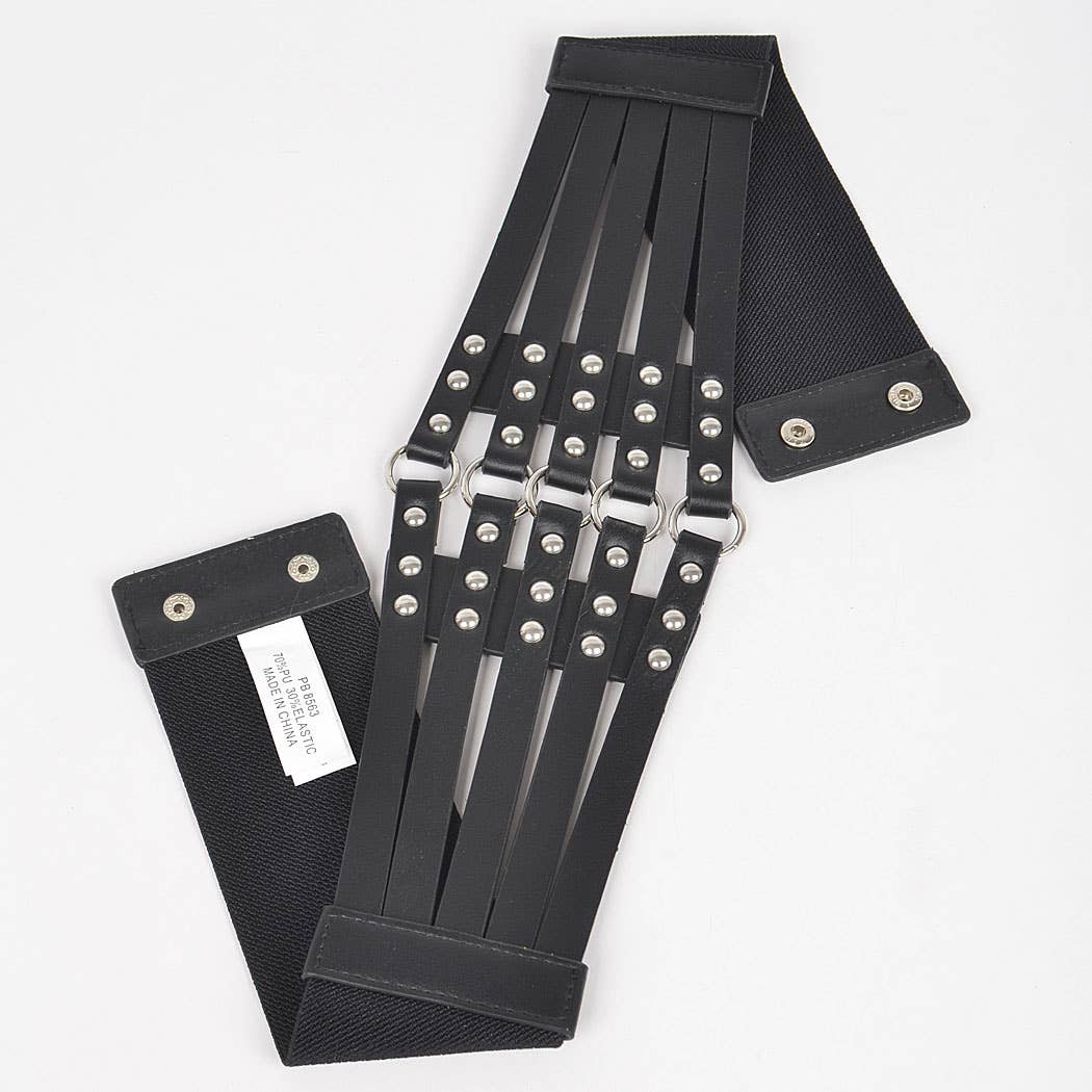 Wicked Weave Stud Waist Elastic Belt