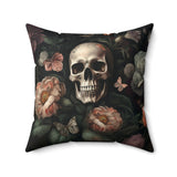 Floral Skull Spun Polyester Square Pillow