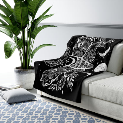 Luna Moth Sherpa Blanket