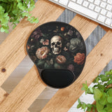 Floral Skull Mouse Pad With Wrist Rest