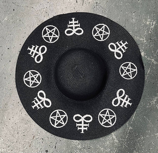 Occult Sigils Floppy Sun Hat XL Brim