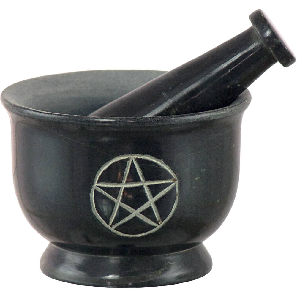 Pentacle Soapstone Mortar & Pestle Pentacle