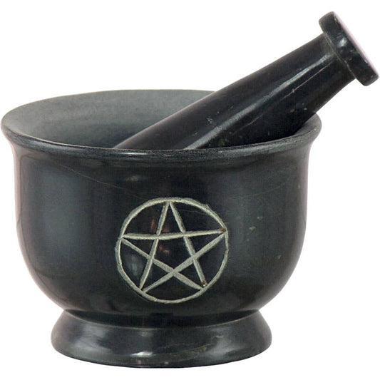 Pentacle Soapstone Mortar & Pestle Pentacle