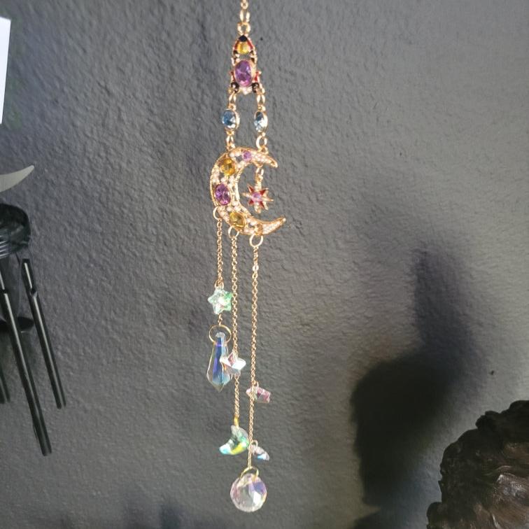 Crescent Moon Crystal Suncatcher