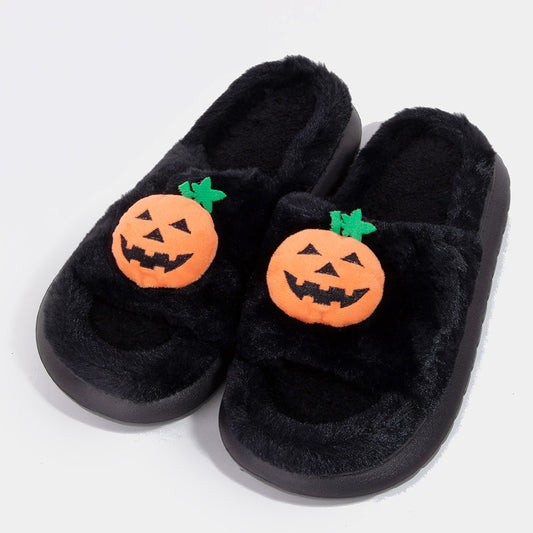 Jack-O-Lantern Plush Slippers