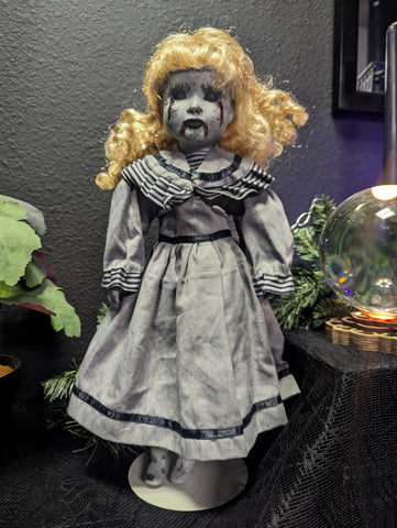 Lizzie Creepy Doll Halloween Decor Decoration