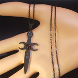 Triple Moon Athame Necklace