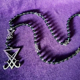 Lucifer Sigil - Leviathan Cross Rosary Necklace