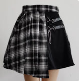 Split Plaid Skirt