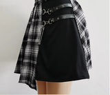 Split Plaid Skirt