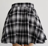 Split Plaid Skirt