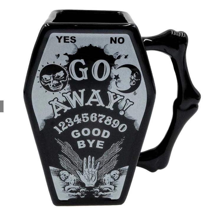Go-Away Ouija Coffin Mug