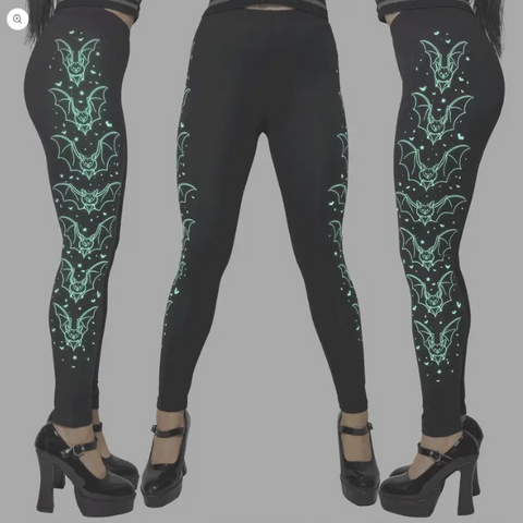 Bat Outline Glow In The Dark Leggings