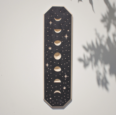 Carved Moon Phase Wall Hanging