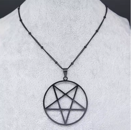Pentagram Dark Stainless Steel Necklace
