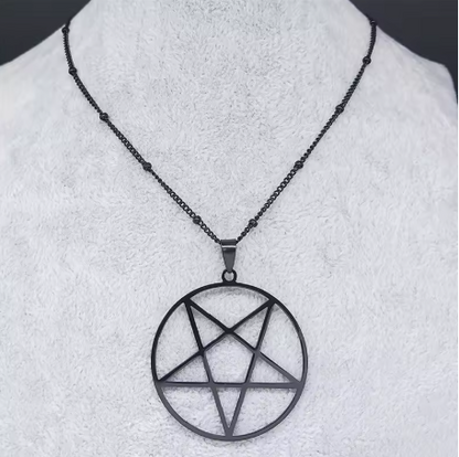 Pentagram Dark Stainless Steel Necklace