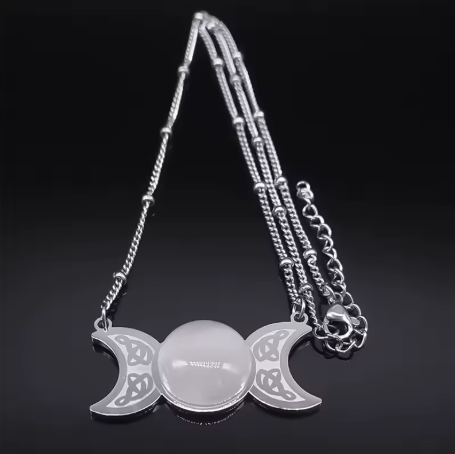 Triple Moon Opal Necklace