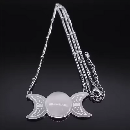 Triple Moon Opal Necklace