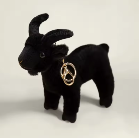 Mini Black Goat Plush Keychain