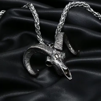 Ram Skull Stainless Steel Necklace
