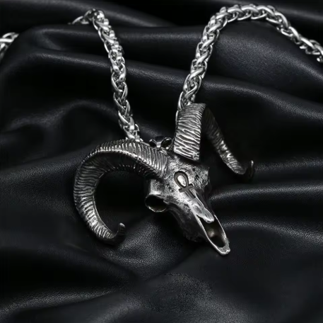 Ram Skull Stainless Steel Necklace