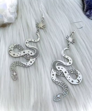 Celestial Snake Drop Earrings