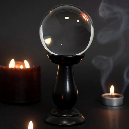 Small Clear Crystal Ball On Stand