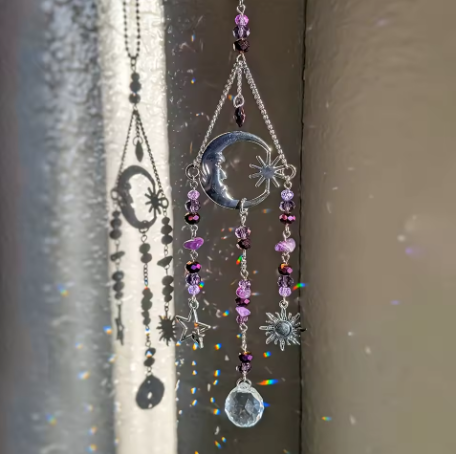 Crescent Purple Moon Suncatcher