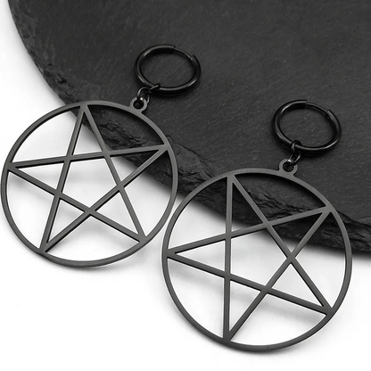 Pentagram Drop Earrings