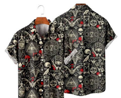 Arcane Symbols Button Up Shirt