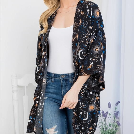 Galaxy print Kimono