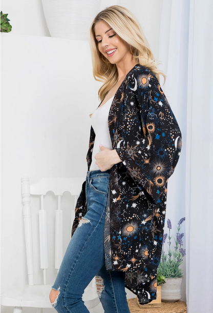 Galaxy print Kimono