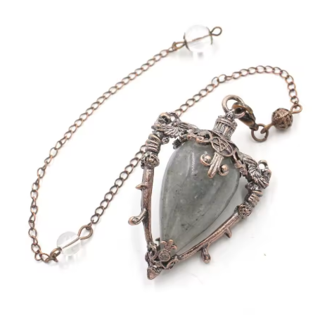 Vintage Brass & Stone Pendulum