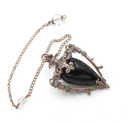 Vintage Brass & Stone Pendulum