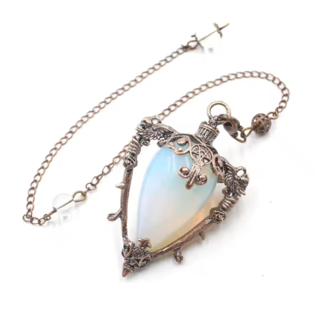 Vintage Brass & Stone Pendulum