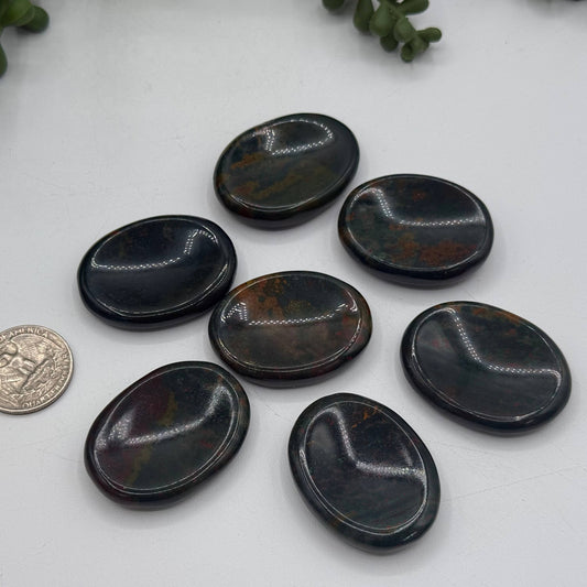 Bloodstone Worry Stones 40x30x8mm