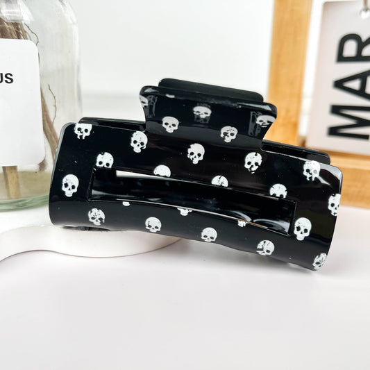Skulls Black Hair Claw Clip