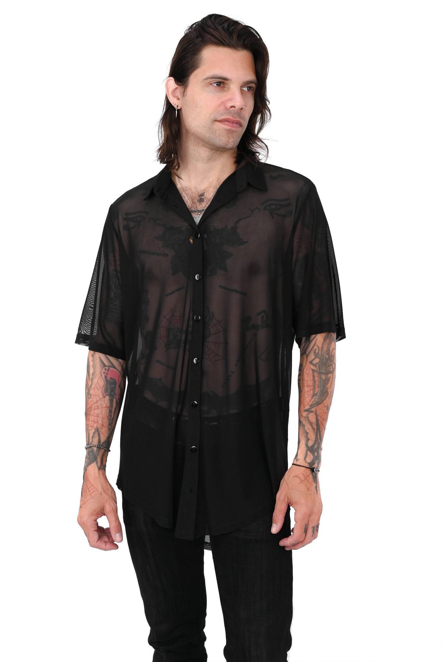 Short Sleeve Mesh Memphis Oversized Shirt