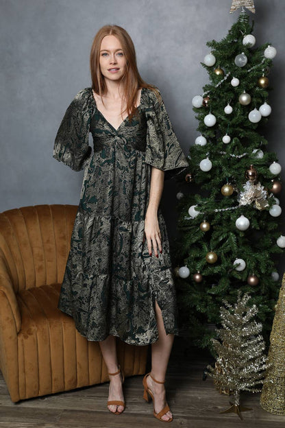 Twist Front Maxi Dress with Slit