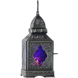 Purple Glass & Metal Lantern