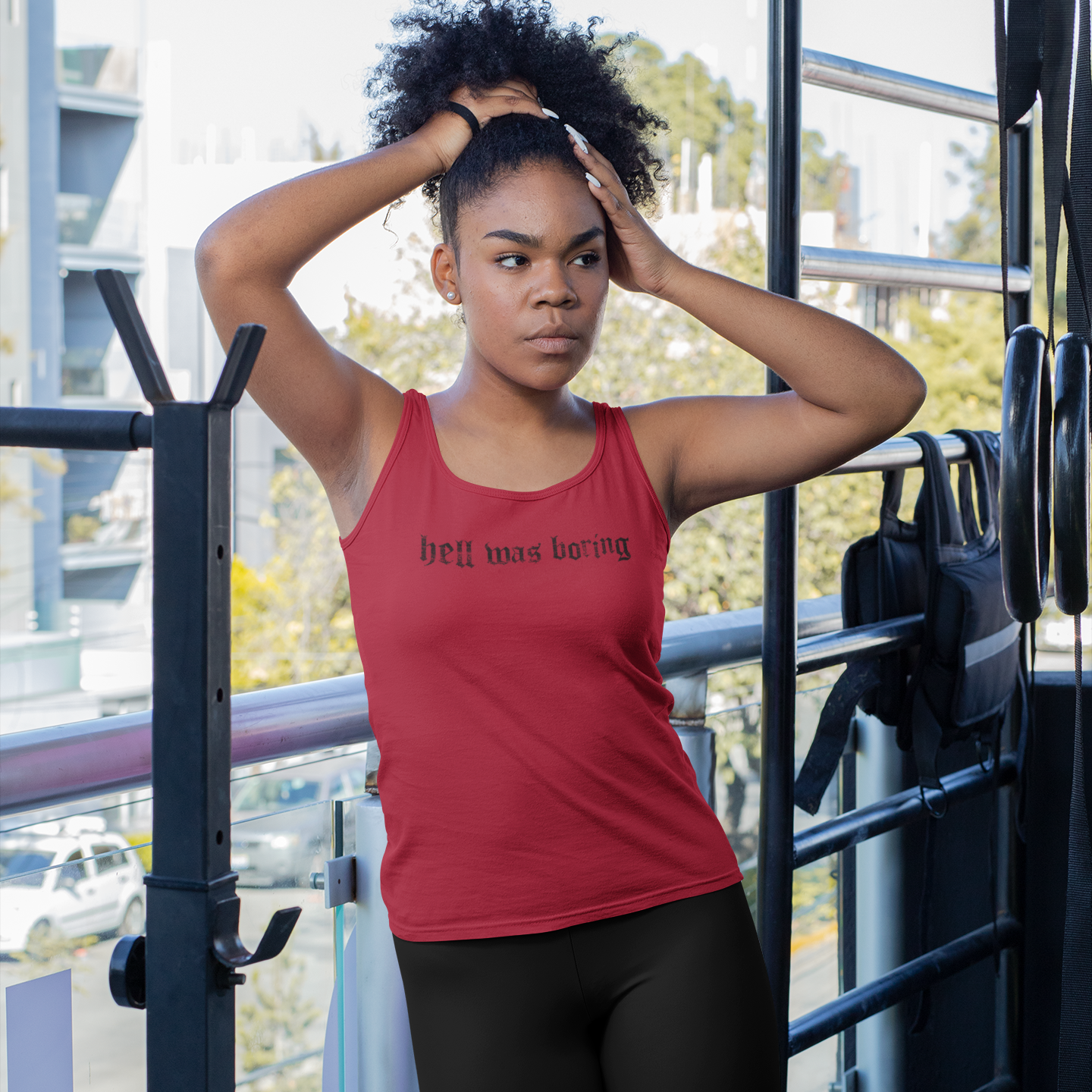 Hell Was Boring Racerback Tank Top