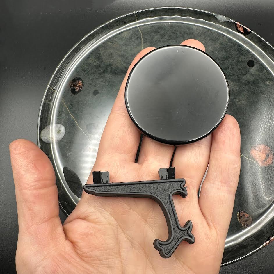 Obsidian Scrying Mirror with Stand