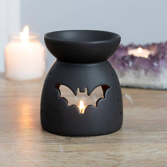 Gothic Black Bat Cut Out Oil Burner and Wax Warmer