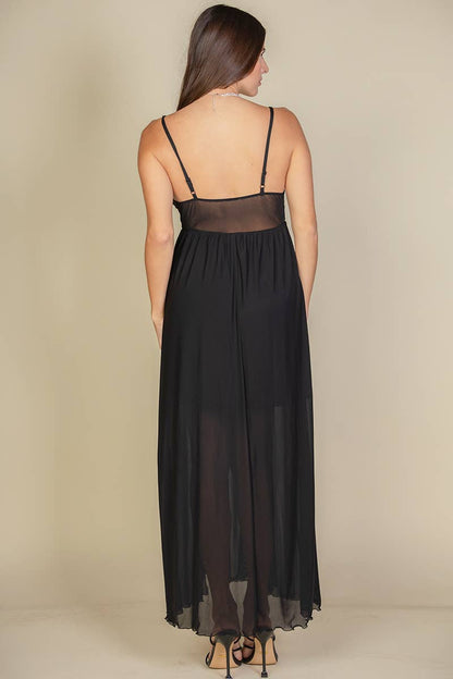 Celestial Cascade Split Thigh Maxi Dress