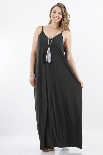 Onyx V Neck Cami Maxi Dress