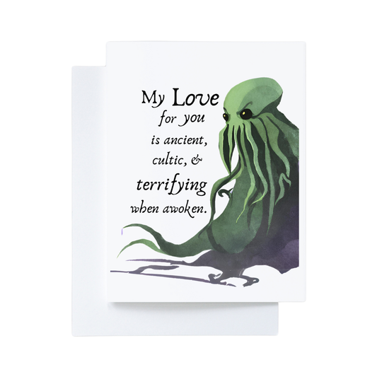 Cthulhu Bookshop Literary Nerd Horror Love Card