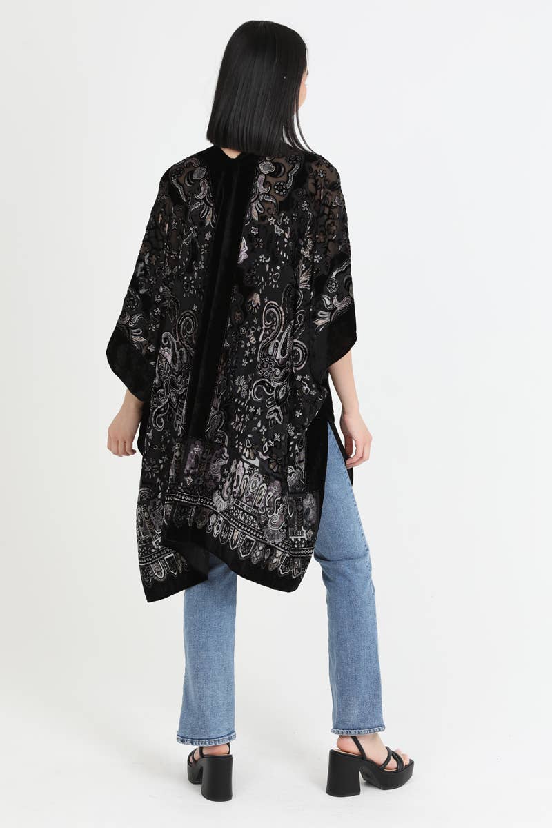 Witching Hour Wrap Velvet Kimono