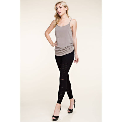LEGGINGS WITH LASER CUT WITH LACE DETAILS