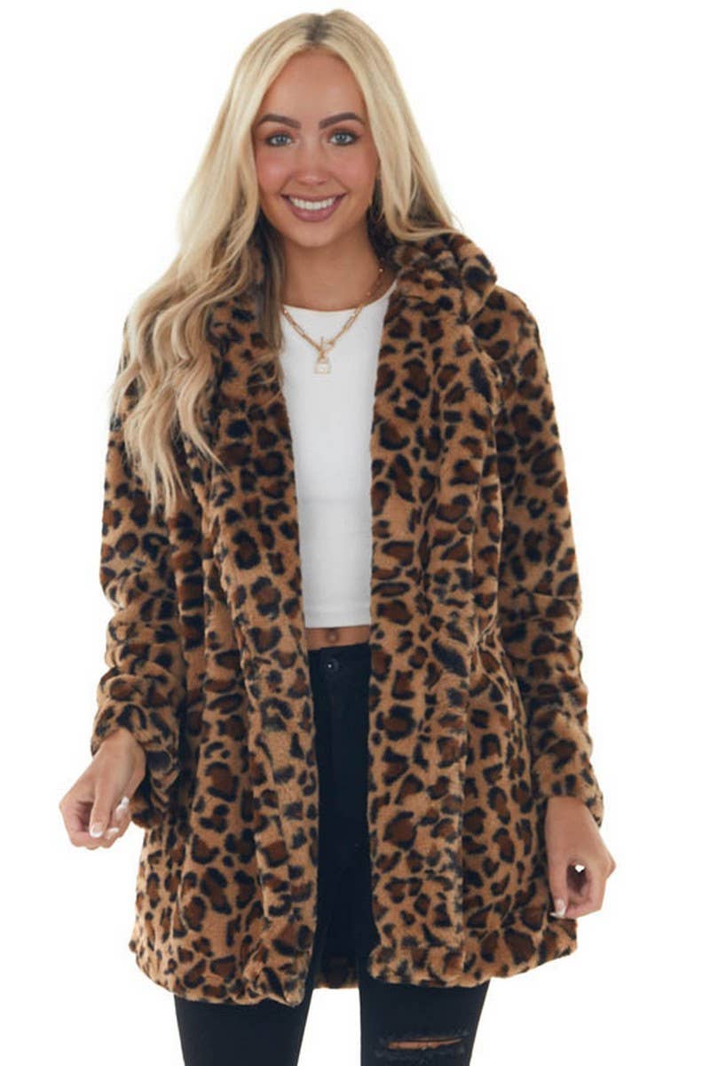 Leopard of the Left Hand Path Faux Fur Coat