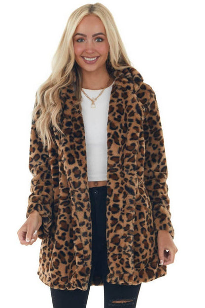 Leopard of the Left Hand Path Faux Fur Coat